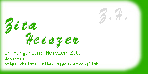 zita heiszer business card